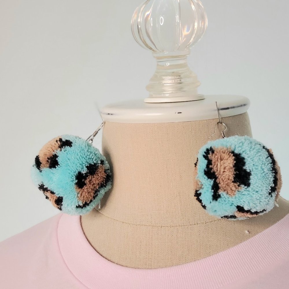 Sale 💕  Leopard Pom Pom Earrings
